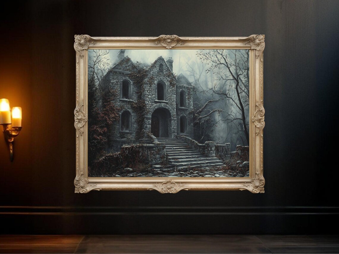 Haunted Mansion Gothic Halloween Art Print