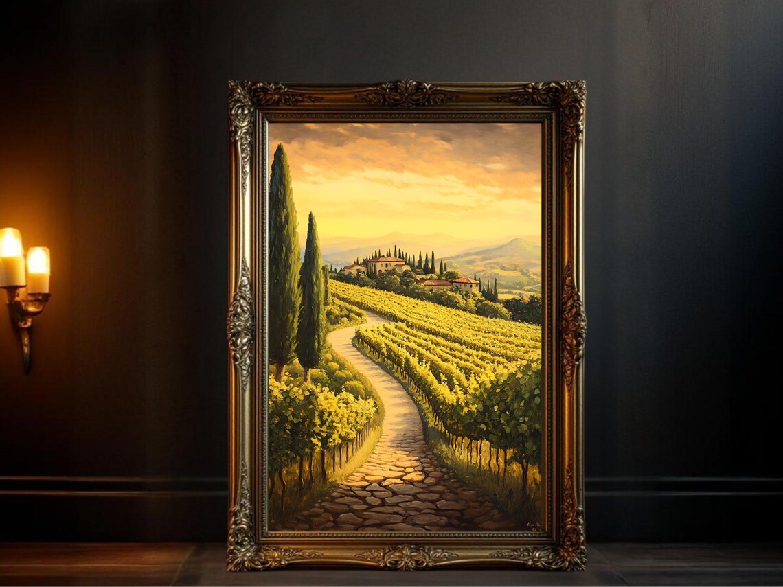 Scenic Italian Countryside Tuscany Landscape Art Print