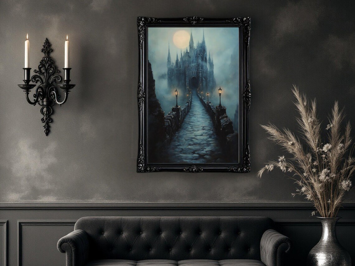 Gothic Castle, Dark Fantasy Halloween Art Print - Image 2