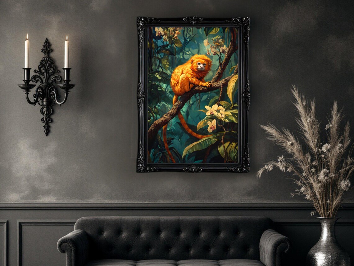Cute Golden Monkey Jungle, Tropical Animal Print - Image 3