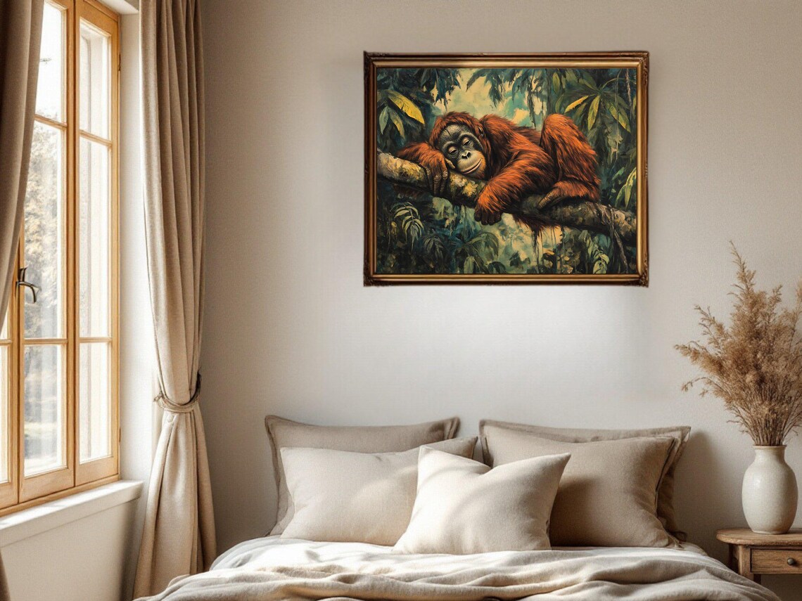 Orangutan Jungle Art Print, Tropical Forest Decor - Image 2