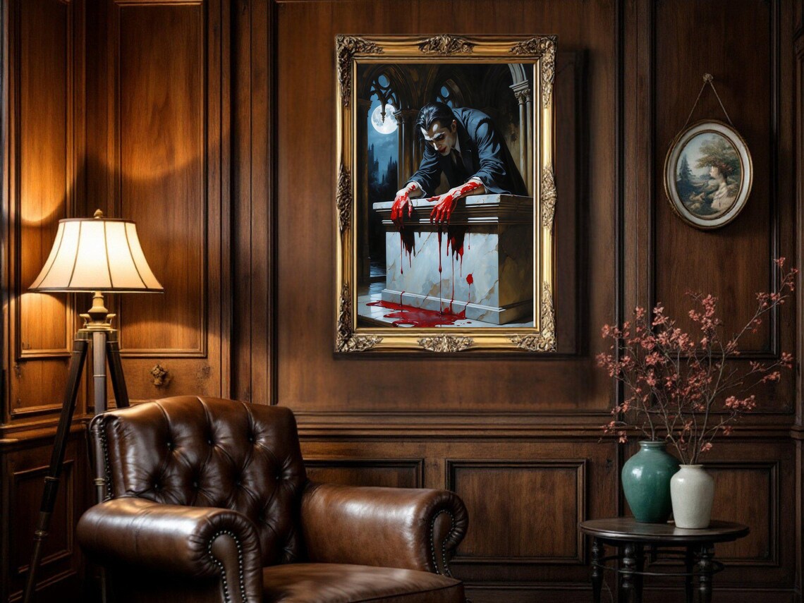 Gothic Vampire Horror, Blood Moon Castle Scene - Image 3