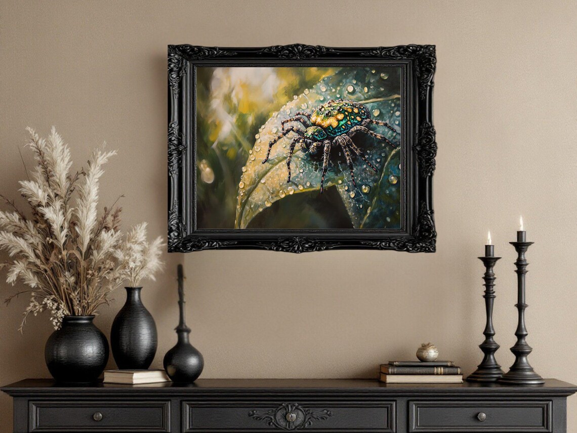 Spider Nature-Themed Art Print, Realistic Painting - Image 3