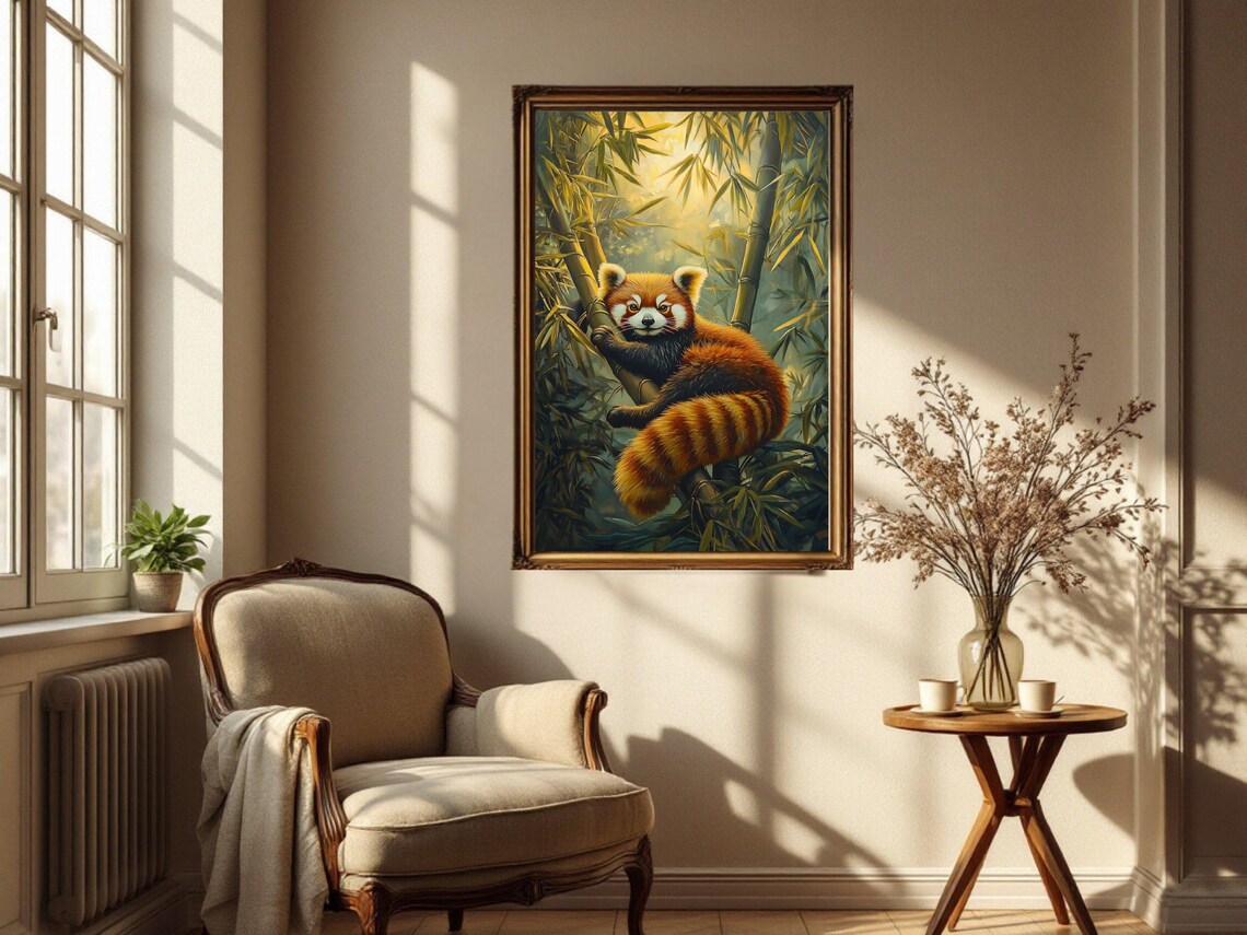 Red Panda Jungle Decor, Wildlife Illustration Poster - Image 2