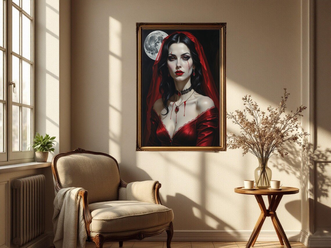Gothic Vampire Lady, Dark Fantasy Portrait - Image 2