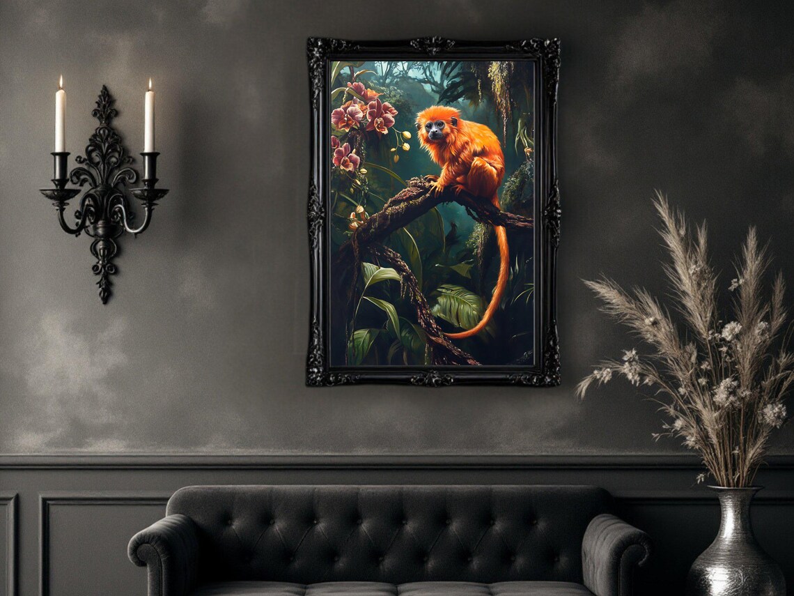 Golden Lion Tamarin Art Print, Jungle Wildlife - Image 3
