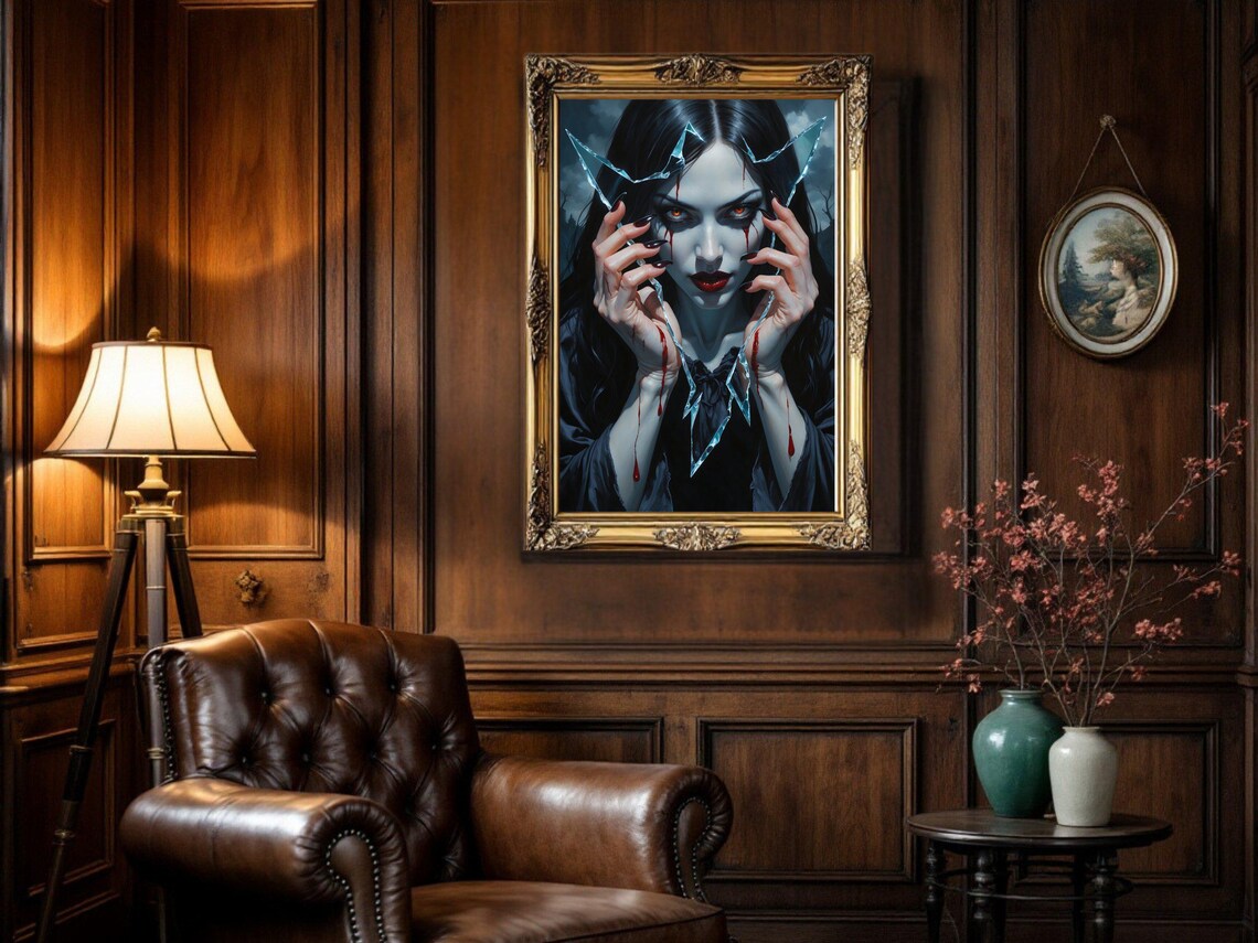 Gothic Vampire, Broken Mirror Horror Portrait - Image 3