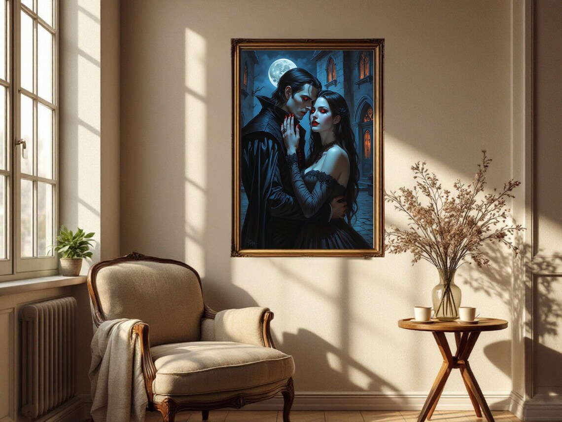 Gothic Vampire Lovers Romantic Dark Fantasy Poster - Image 2