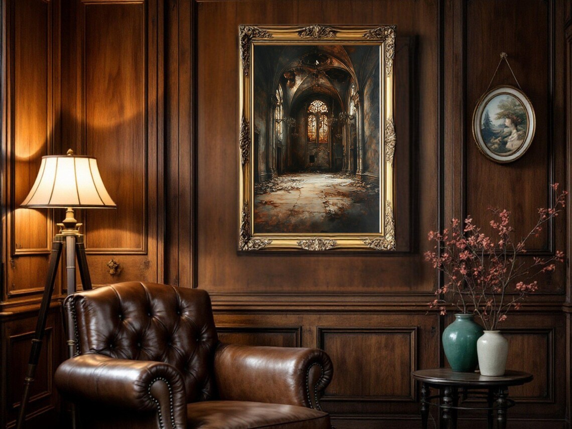 Haunted Gothic Cathedral, Eerie Abandoned Church Art Print - Image 3