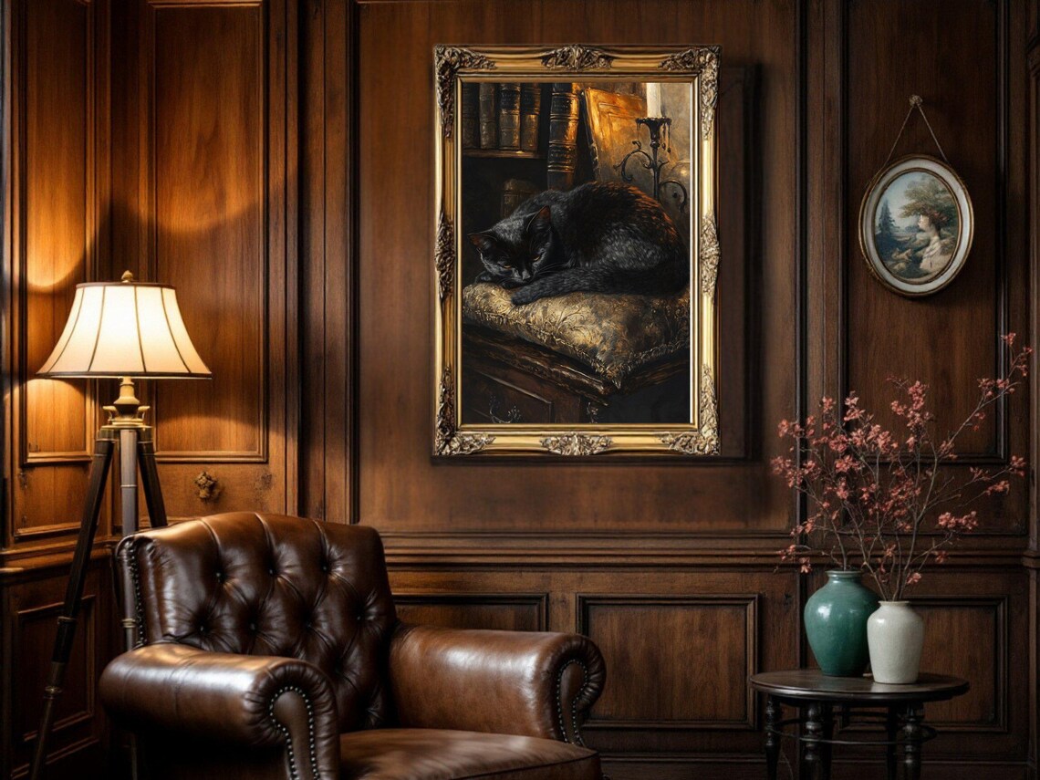 Black Cat, Vintage Gothic Cat Lover Gift - Image 2