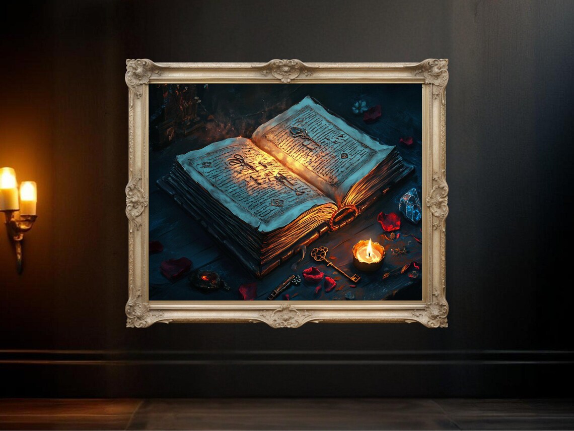 Enchanted Book, Vintage Fantasy Art Print