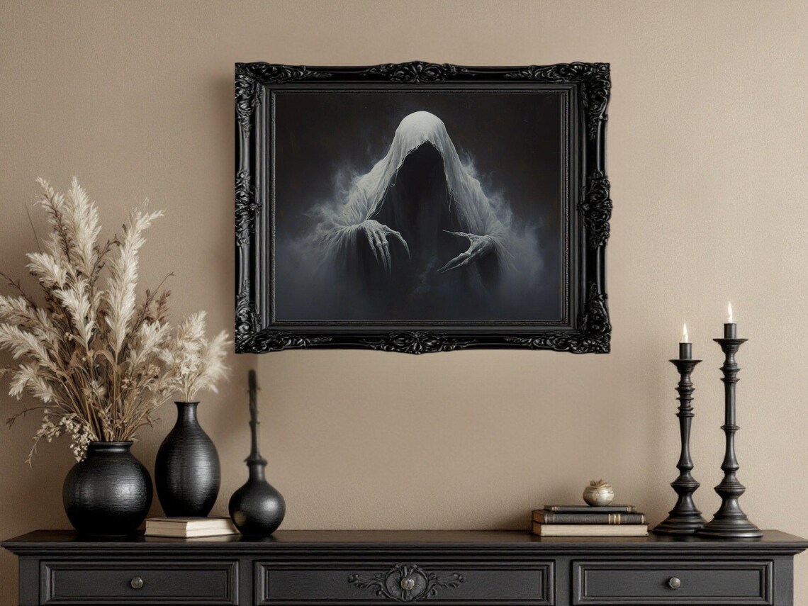 Gothic Grim Reaper, Spooky Horror Themed Art Print - Image 3