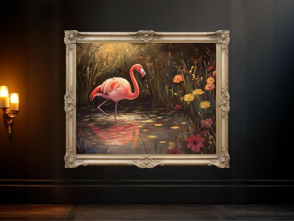 Flamingo Watercolor - Traditional Travel Poster