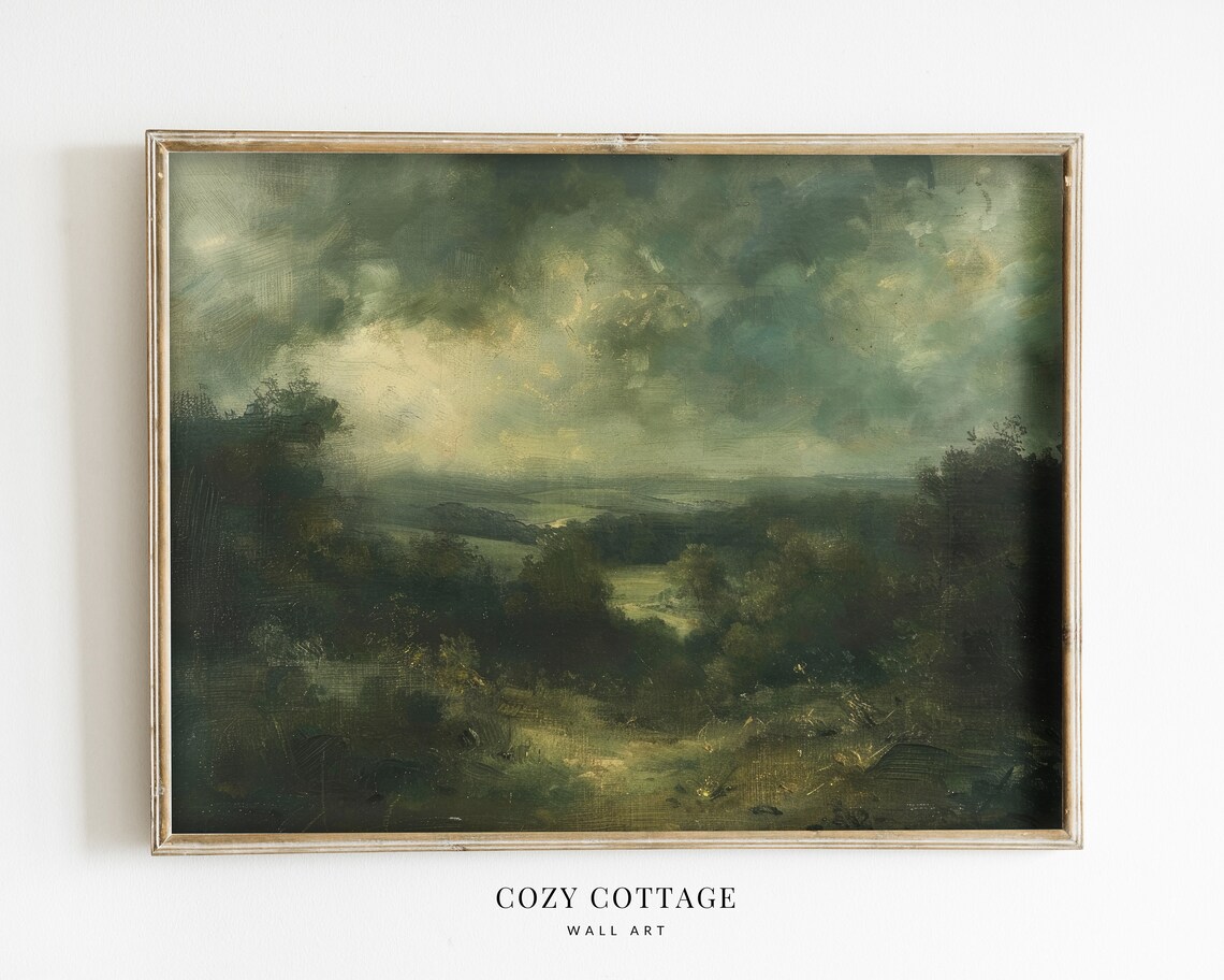 Moody English Landscape, Vintage Style Painting