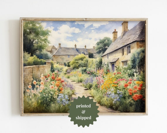English Village Vintage Style Painting Poster