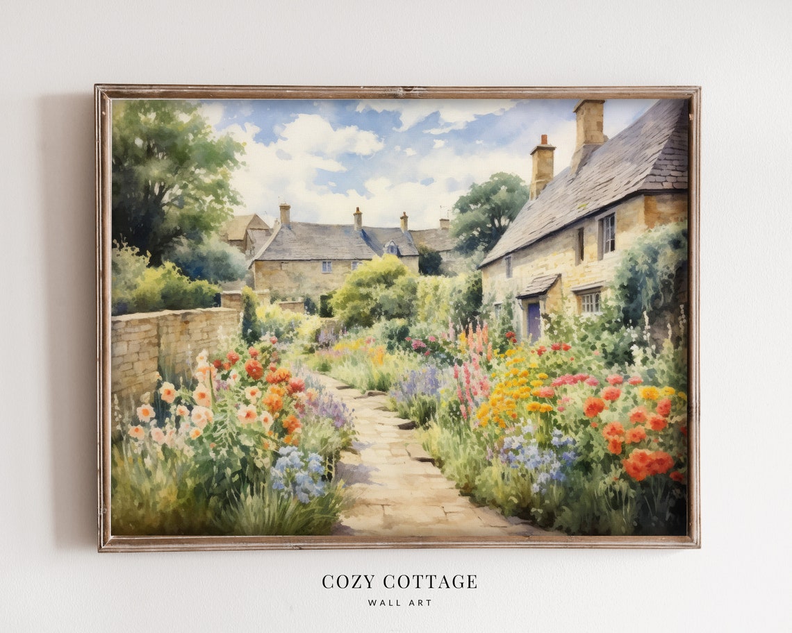 English Village Vintage Style Painting Poster - Image 2