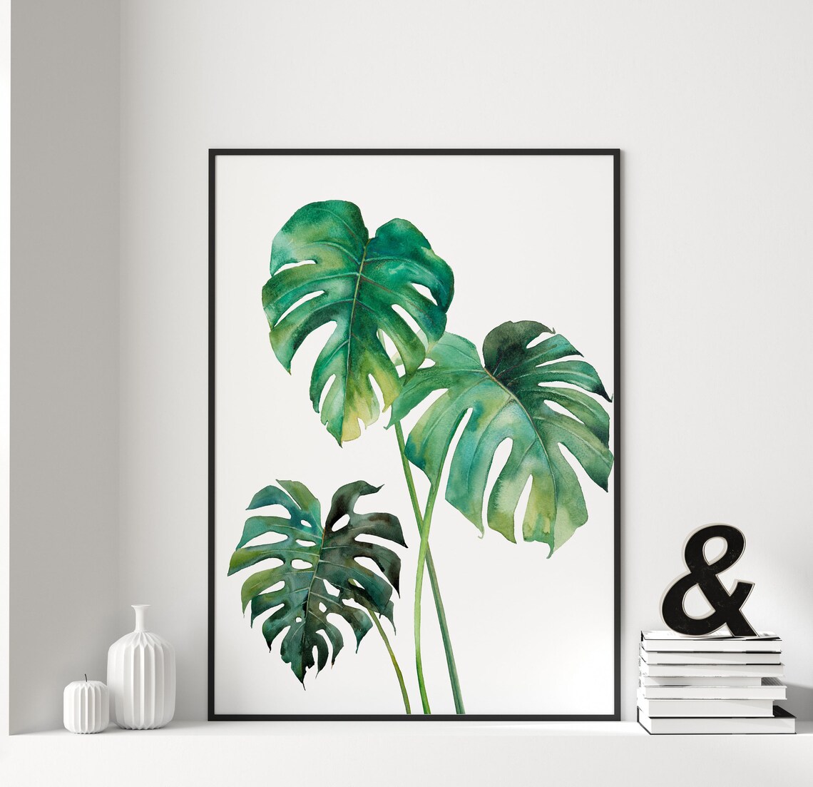 Watercolour Palm Leaves Botanical Art Print