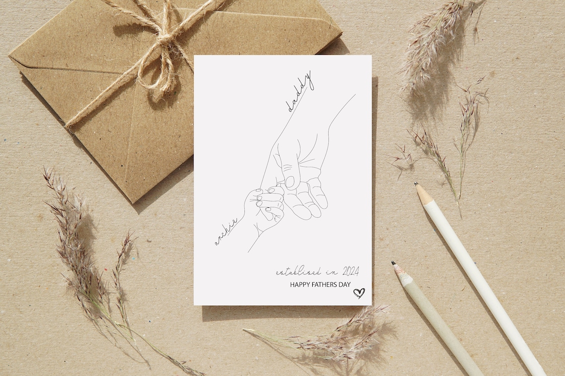 Happy Fathers Day Card, Personalised Daddy And Baby