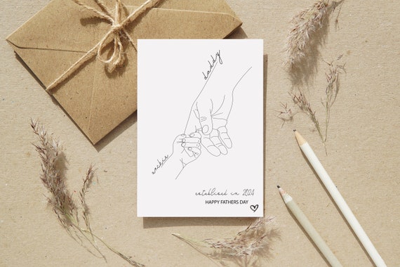 Happy Fathers Day Card, Personalised Daddy And Baby