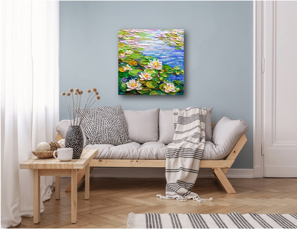 Monet-Inspired Water Lilies Art Print, Impressionist Floral - Image 2
