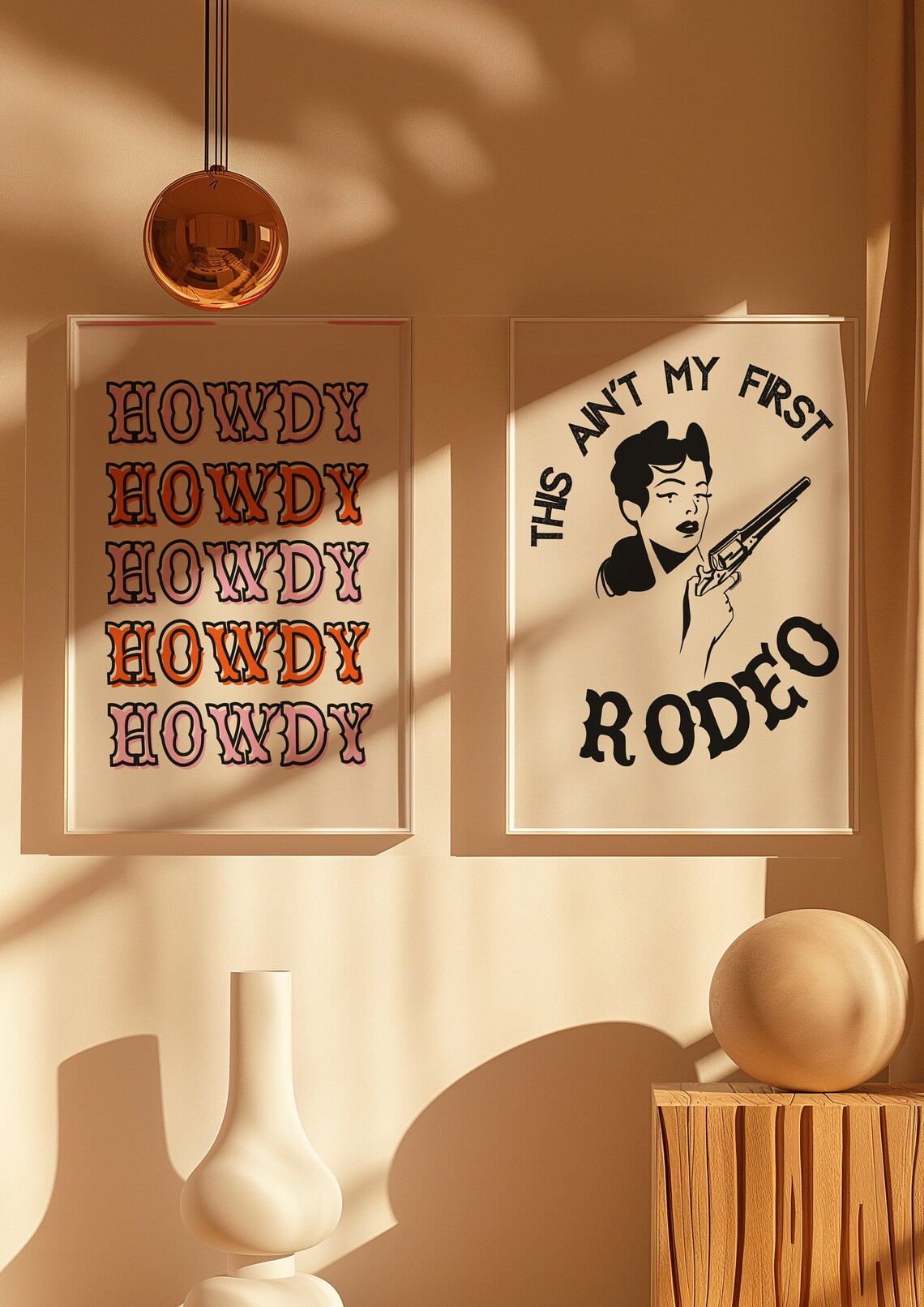 This Aint My First Rodeo Black Cowgirl Retro Western Monochrome Poster - Image 2