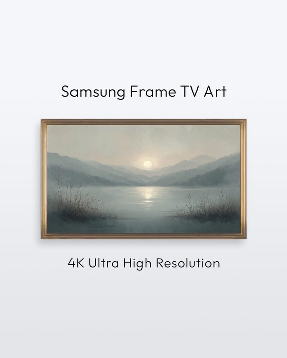 Sunrise Lake Misty Mountain Morning Reflection Frame TV Art Print