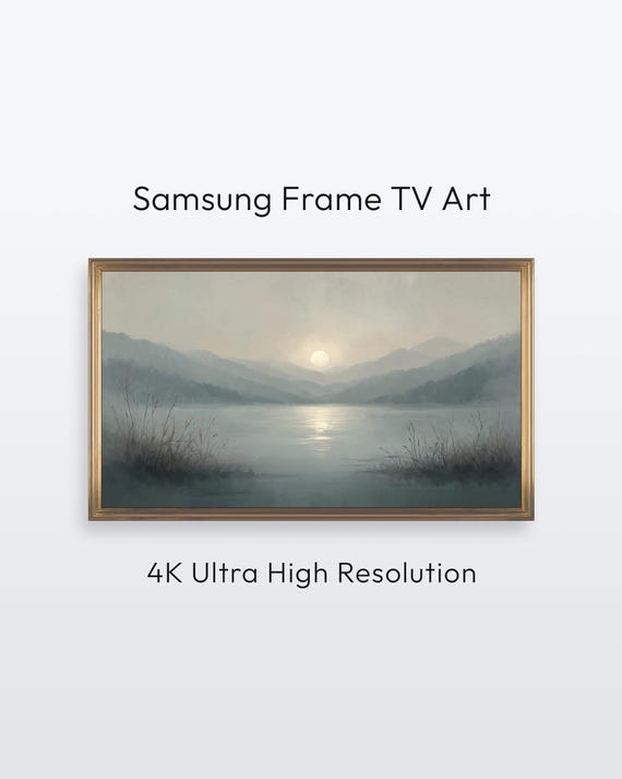 Sunrise Lake Samsung Frame Tv Art Minimalist Landscape 4k Print