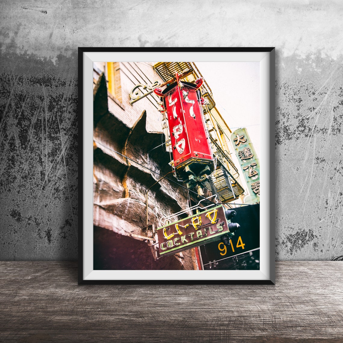 Li Po Lantern Neon Sign Chinatown San Francisco Night Poster