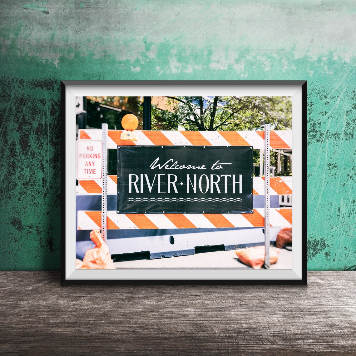 River North Chicago Travel Poster, Welcome to River North