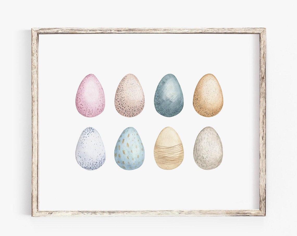 Watercolor Easter Eggs Pastel Spring Holiday Farmhouse Decor Poster - Image 3