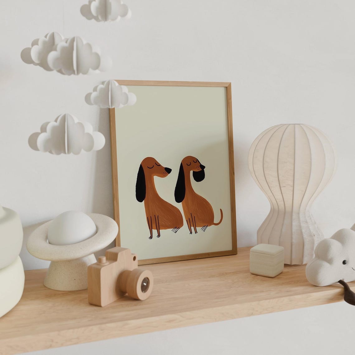 Dachshund Couple Sleeping Wiener Dogs Kids Room Nursery Art Print - Image 6