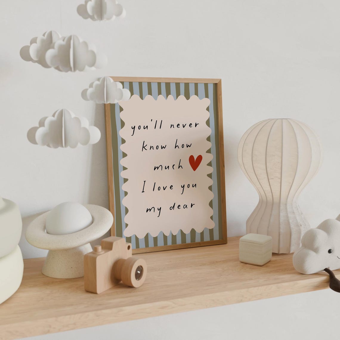 You'll Never Know How Much I Love You My Dear Nursery Quote Poster - Image 4