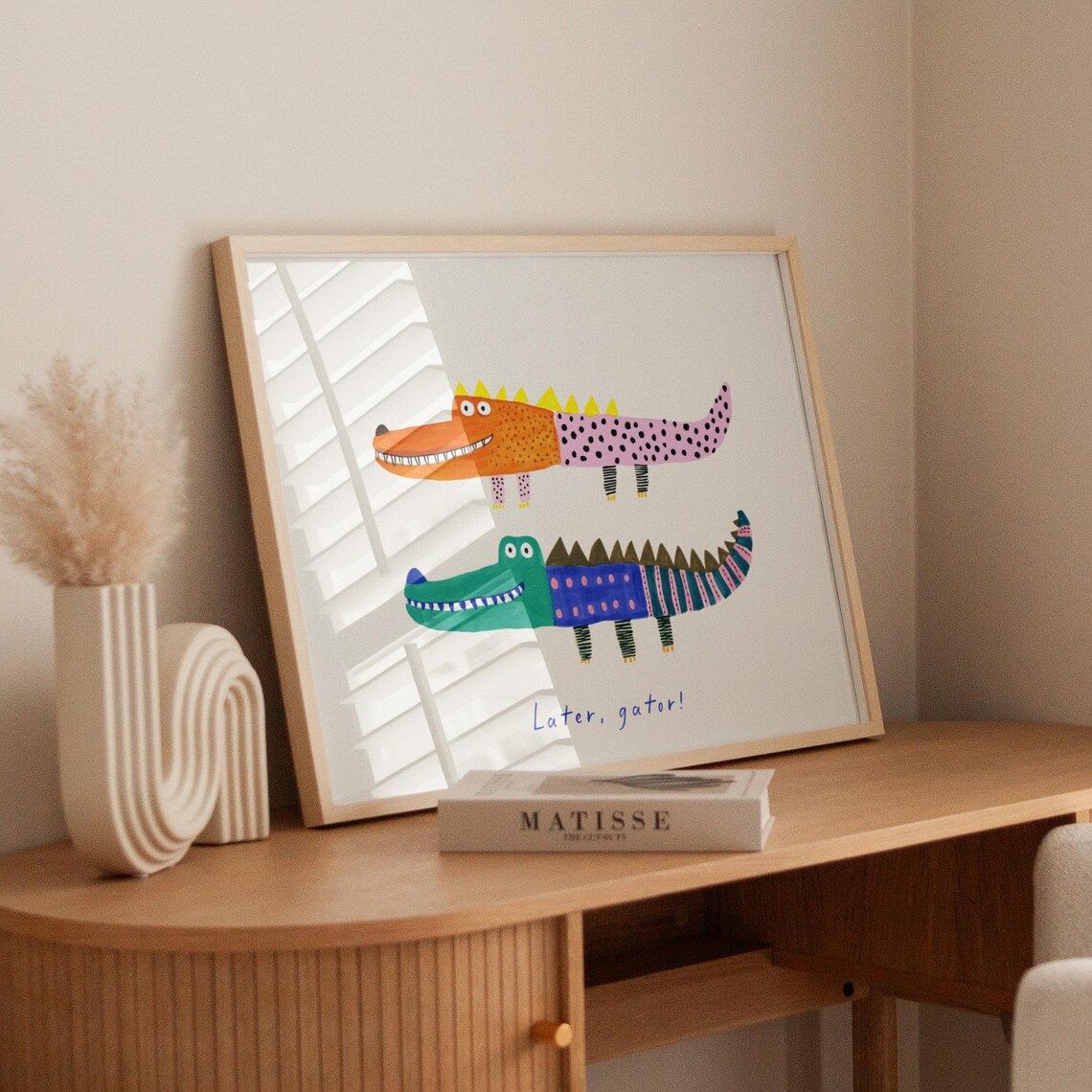 Later Gator Colorful Alligator Pair Funny Kids Room Nursery Art Poster - Image 4
