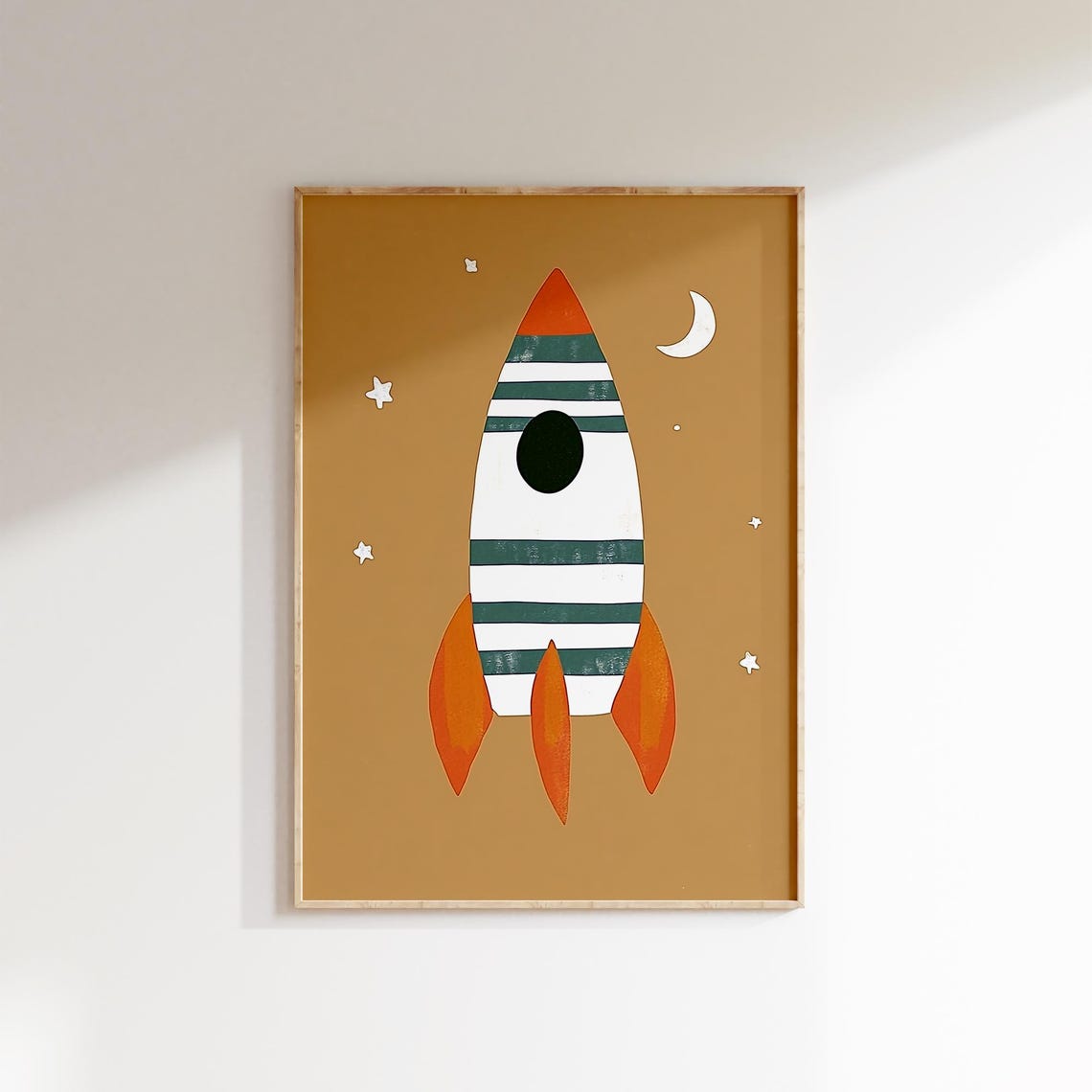 Space Rocket Nursery Wall Art Boys Room Decor Print Space Theme Kids Print Instant