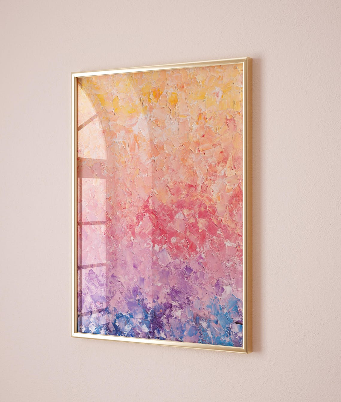 Peach Orange Pink Purple Blue Ombre Textured Abstract Poster - Image 2