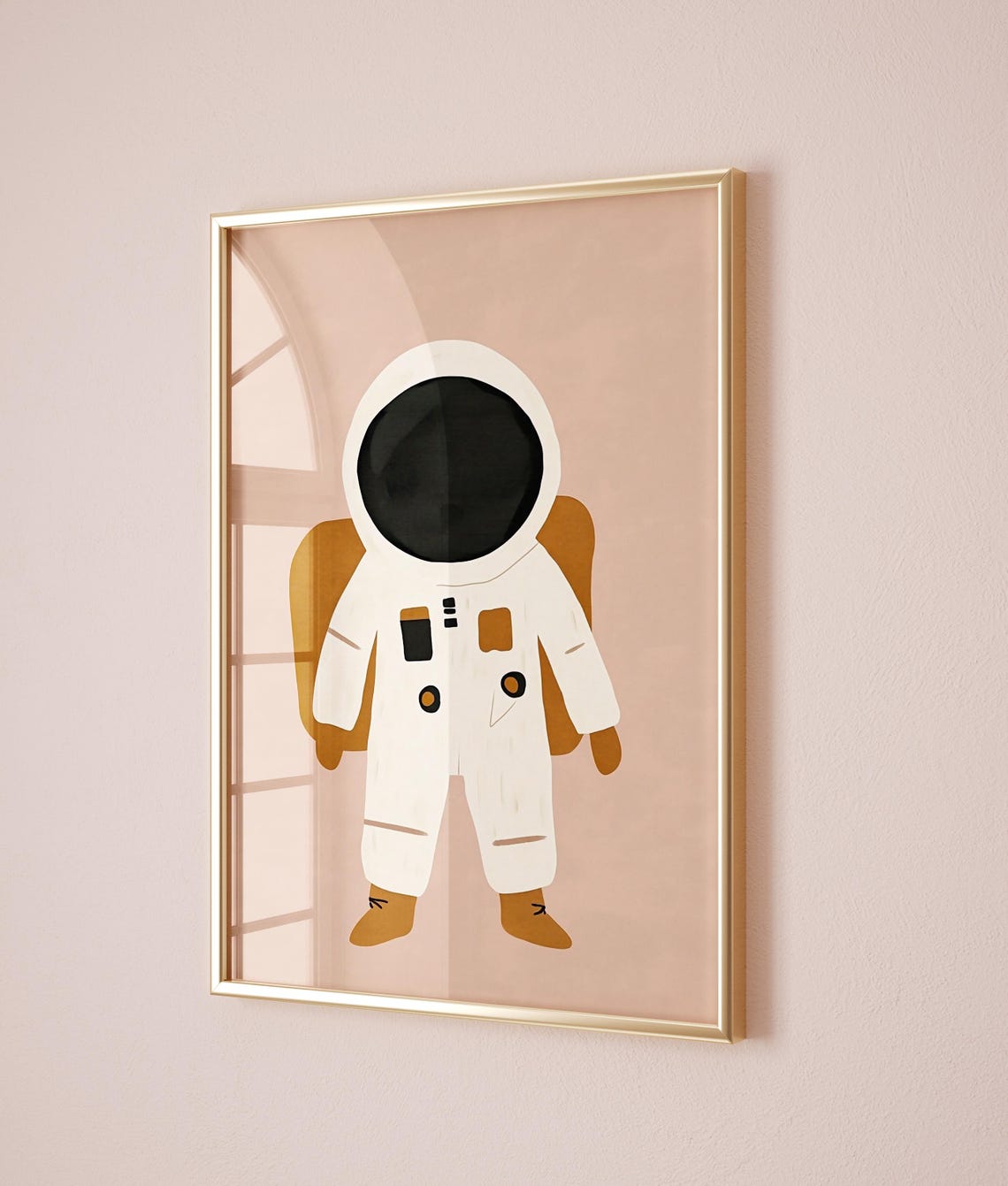Astronaut Wall Art Modern Space Print Kids Room Decor Nursery Space Theme Boho Moon Art