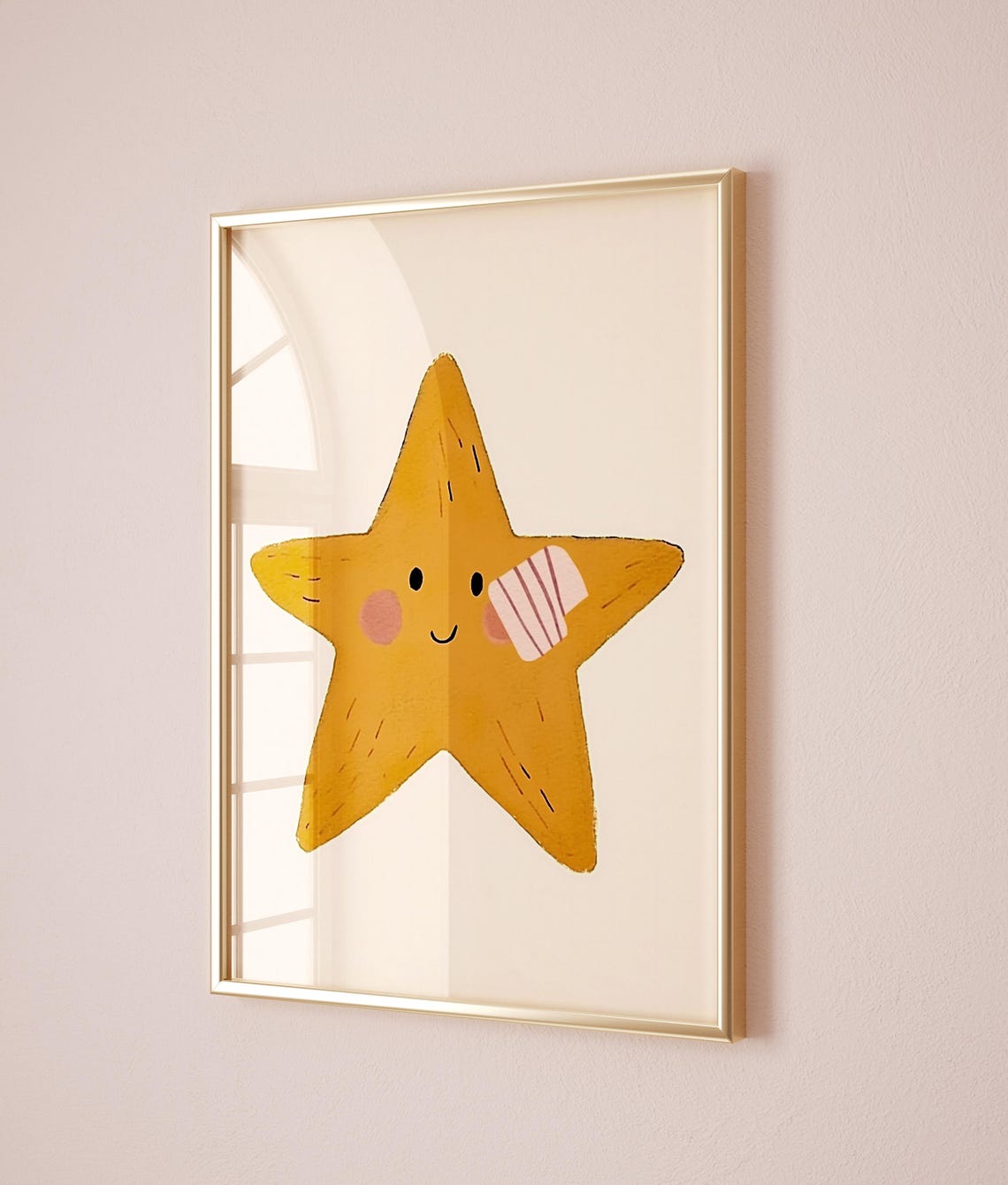 Cute Smiling Star Sea Beach Theme Modern Nursery Kids Art Poster - Image 5