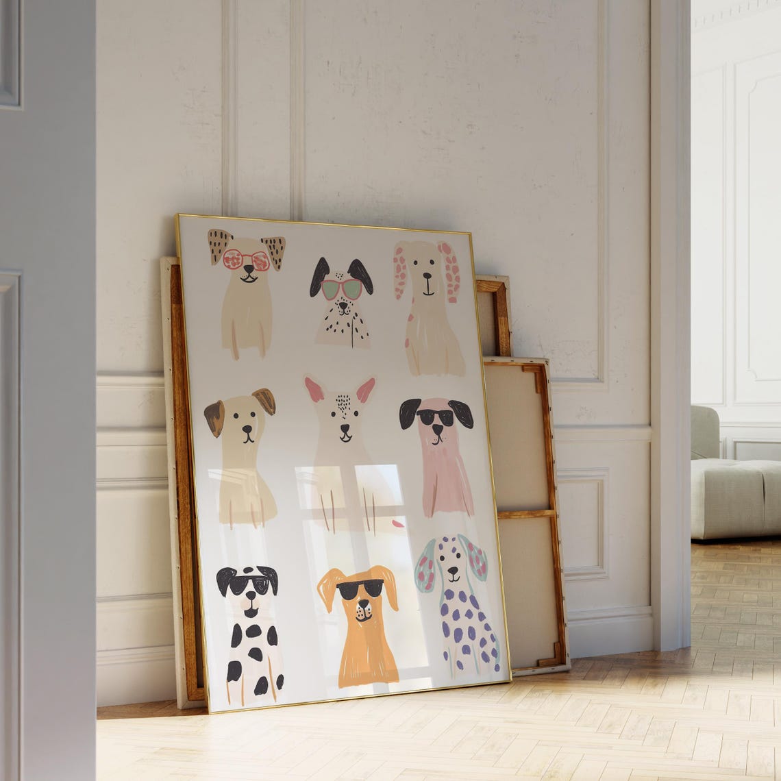 Playful Dog Wall Art Cute Puppy Illustration Kids Room Decor Whimsical Dog Print Nursery Animal Poster Pet Lover Gift Dog Lover Art - Image 3