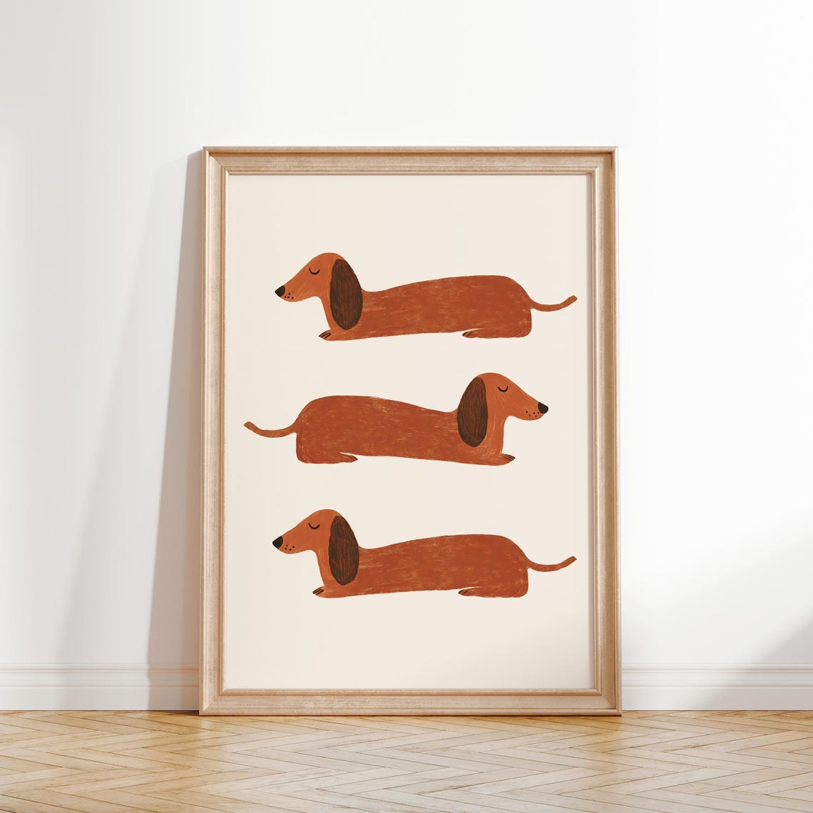 Dachshund Trio Wall Art Kids Room Dog Print Playroom Dog Poster Nursery Dog Decor Gender Neutral Kids Room Art Toddler Room Dog Art - Image 2