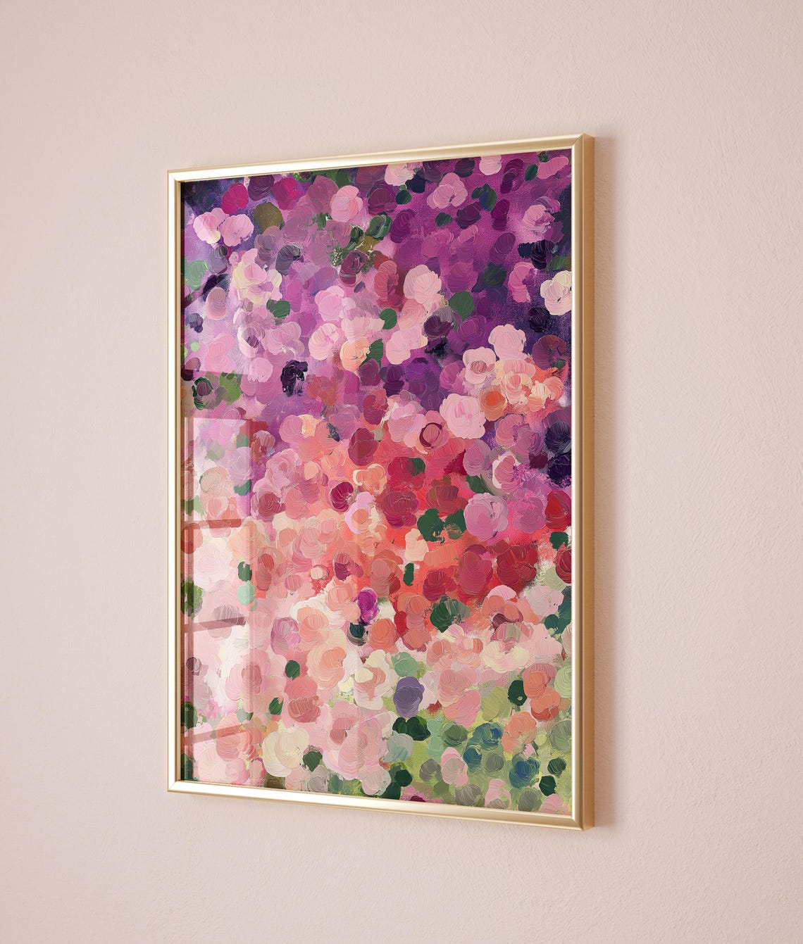 Soft Pastel Pink Purple Neutral Abstract Floral Bloom Poster - Image 2