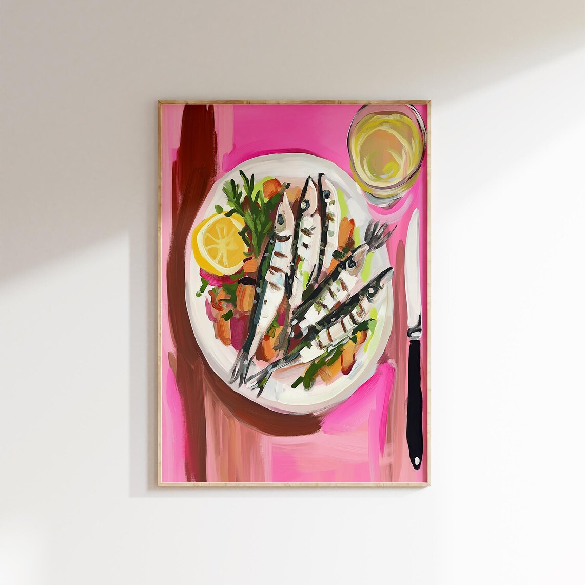 Seafood Wall Art Grilled Fish Print Coastal Kitchen Decor Dopamine Home Art Maximalist Dining Poster - Image 4