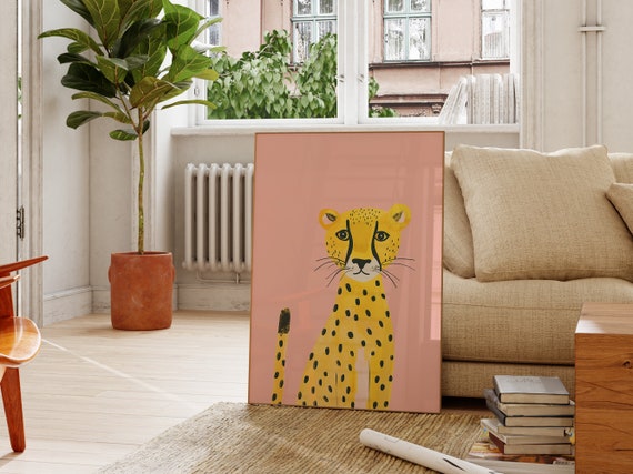 Eclectic Nursery Wall Art Cheetah Print Safari Animals Kids Room Decor Playroom Boys Room Prints Wall Art