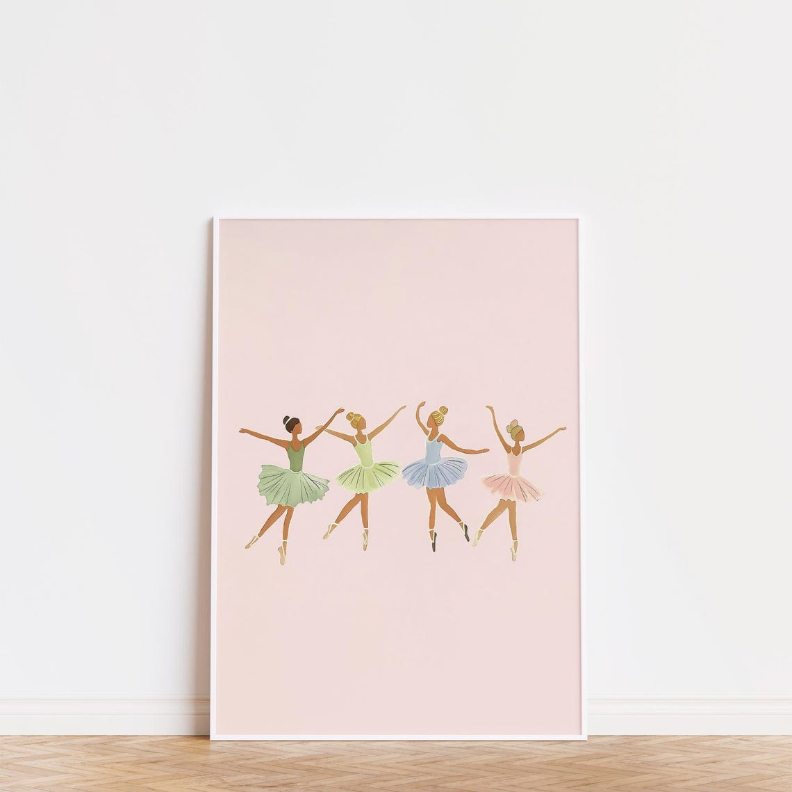 Ballet Dancers Pastel Tutu Dance Girls Room Pink Nursery Wall Art - Image 6