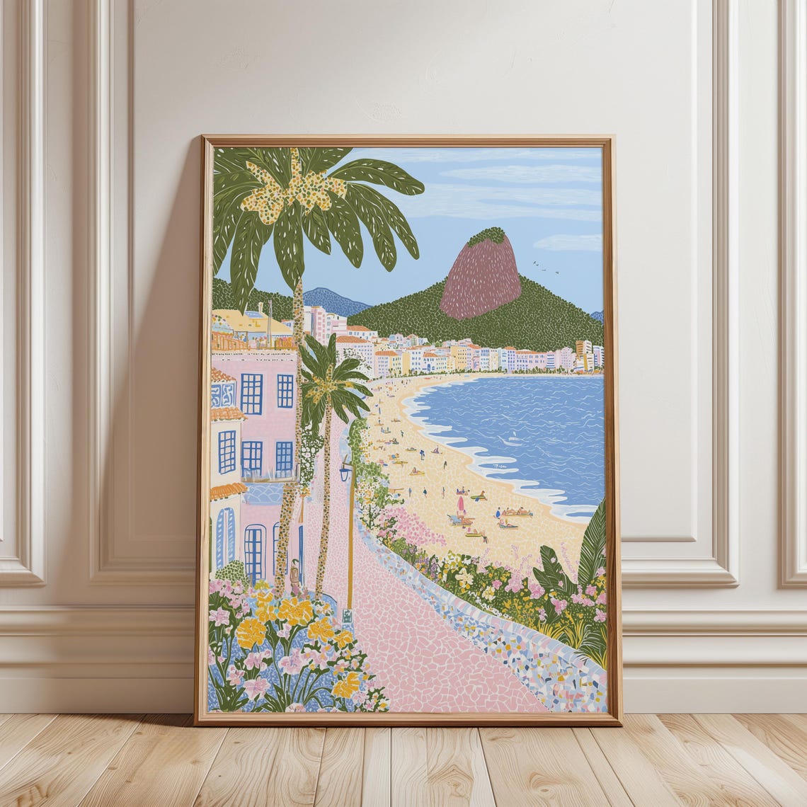 Rio De Janeiro Copacabana Beach Sugarloaf Mountain Brazil Poster