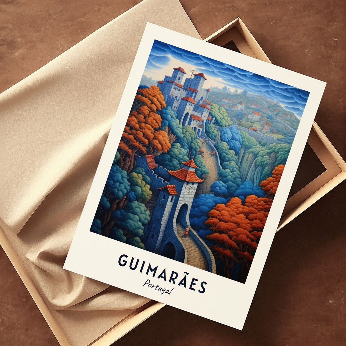 Guimares Castle Travel Print Wall Art Guimares Portugal City Print Guimares Castle Travel Gift Guimares Castle Poster Wall Art - Image 3