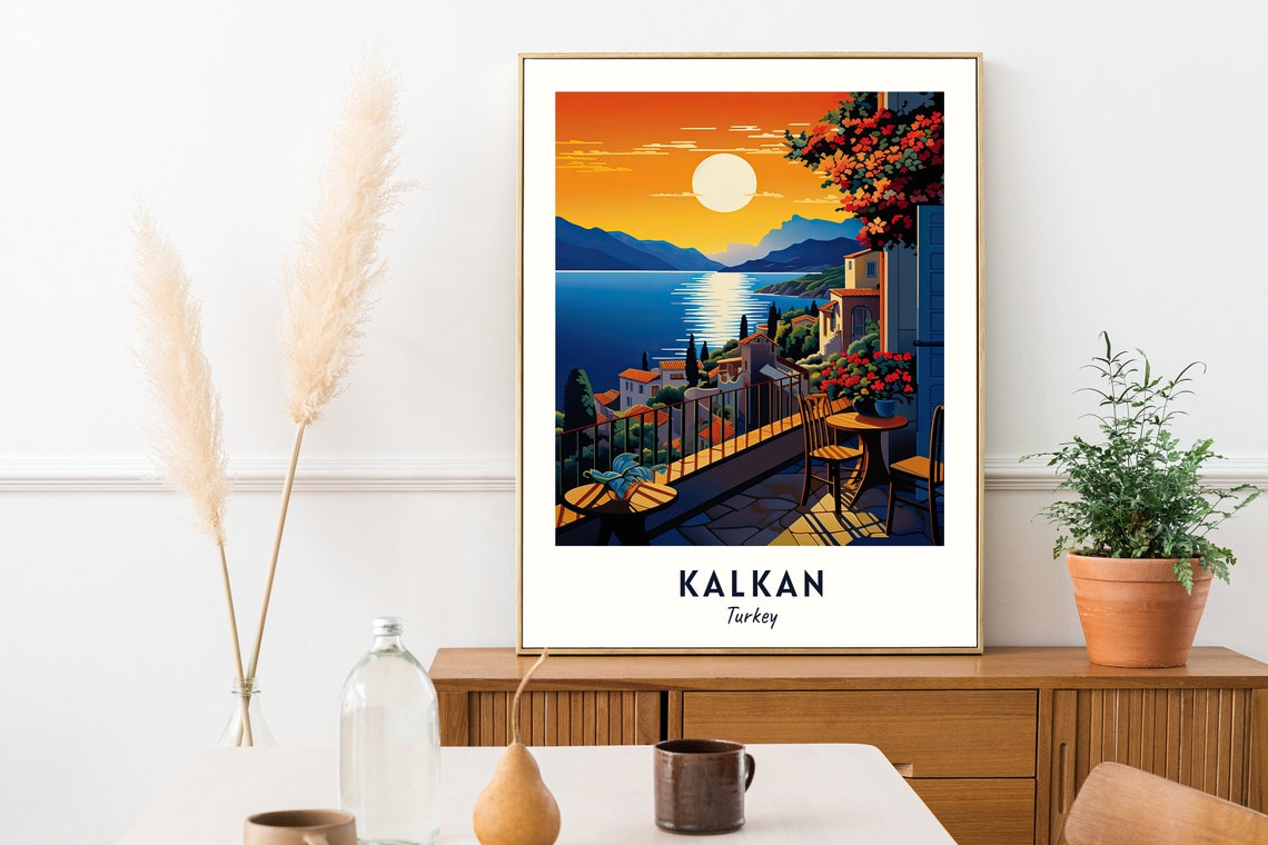 Kalkan Travel Print Wall Art Kalkan Turkey City Print Kalkan Travel Gift Kalkan City Poster Travel Gift Wall Art - Image 2