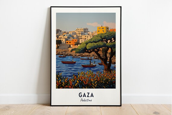 Gaza City Travel Poster, Palestine Wall Art Print