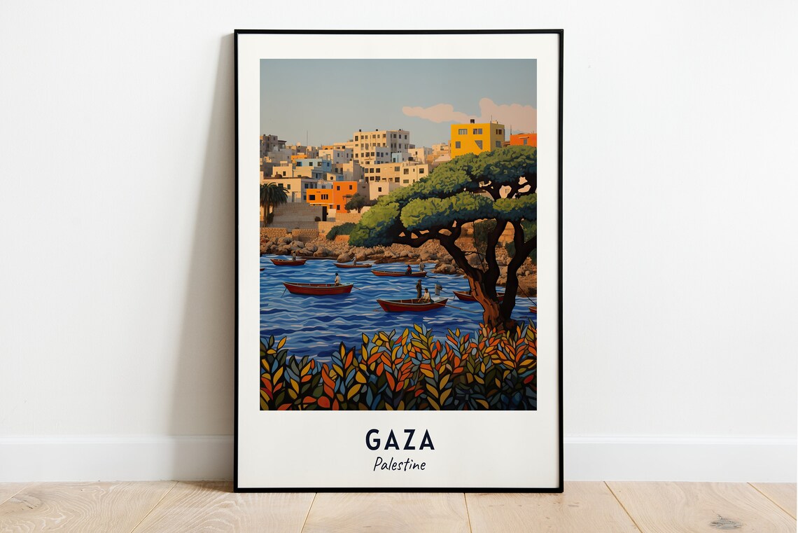 Gaza City Travel Poster, Palestine Wall Art Print