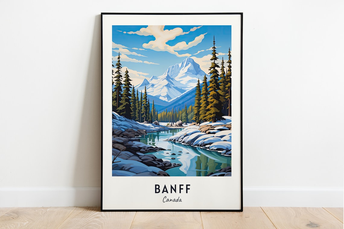 Banff Travel Poster, Canada City Gift Art Print