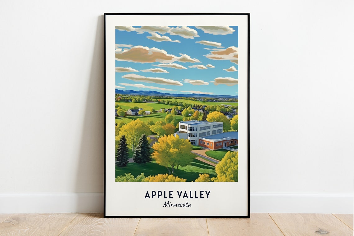 Apple Valley Minnesota Autumn Suburb Valley View Travel Poster
